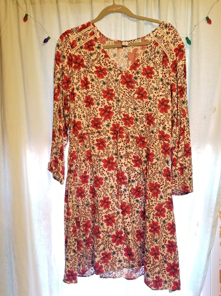 🌞 3/4 sleeve flower print dress 🌞